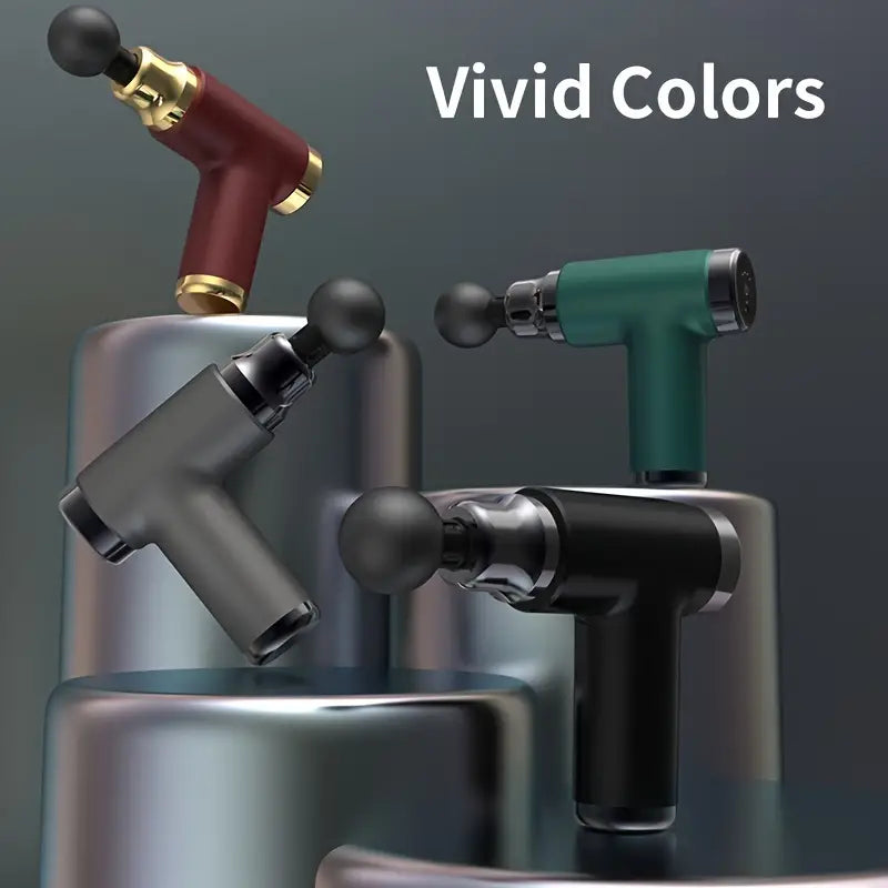 1pc Portable Mini Massage Gun - Deep Tissue Muscle Massager (Black) TM