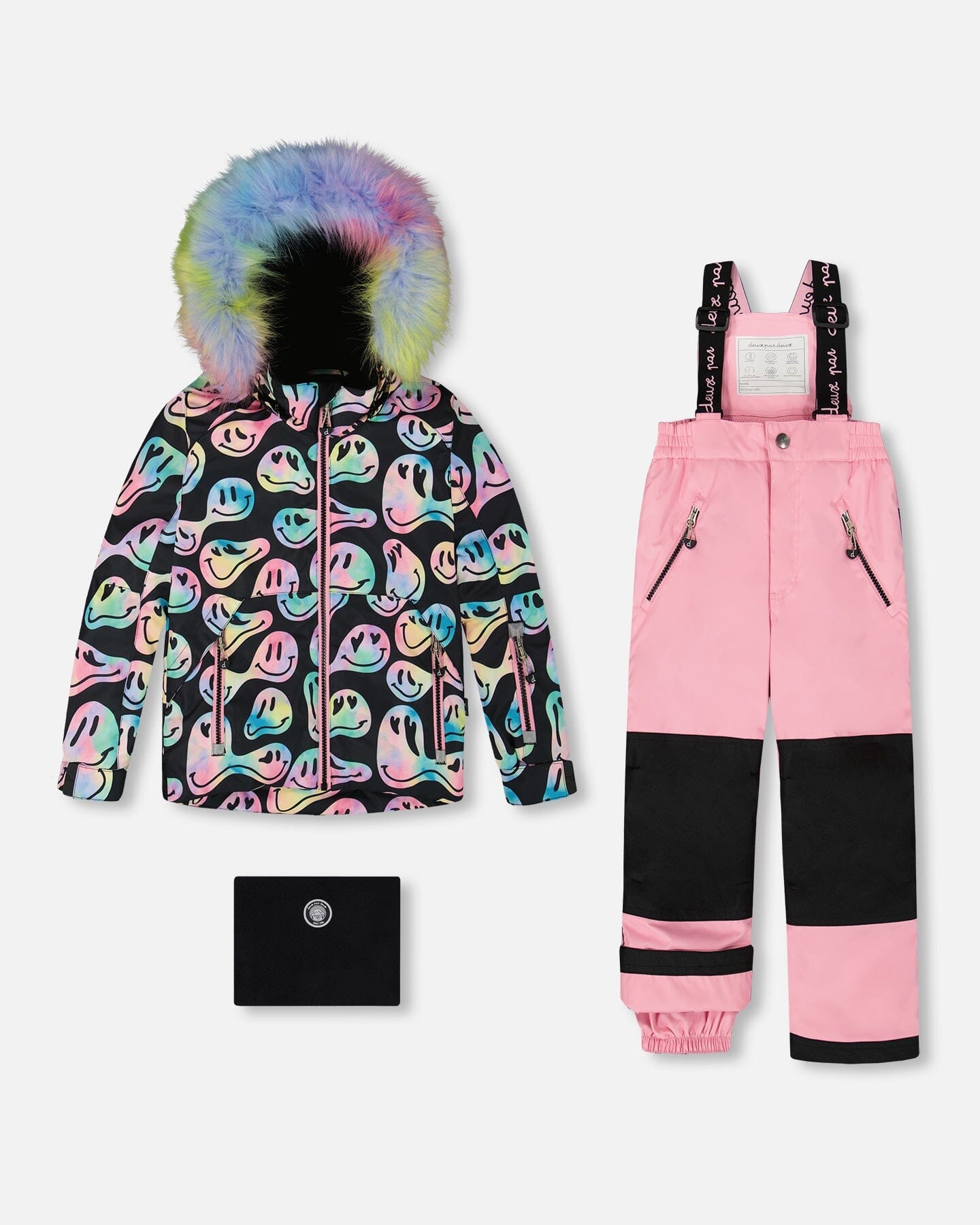 Two-Piece Play Snowsuit With Printed Jacket Pink Deux par Deux
