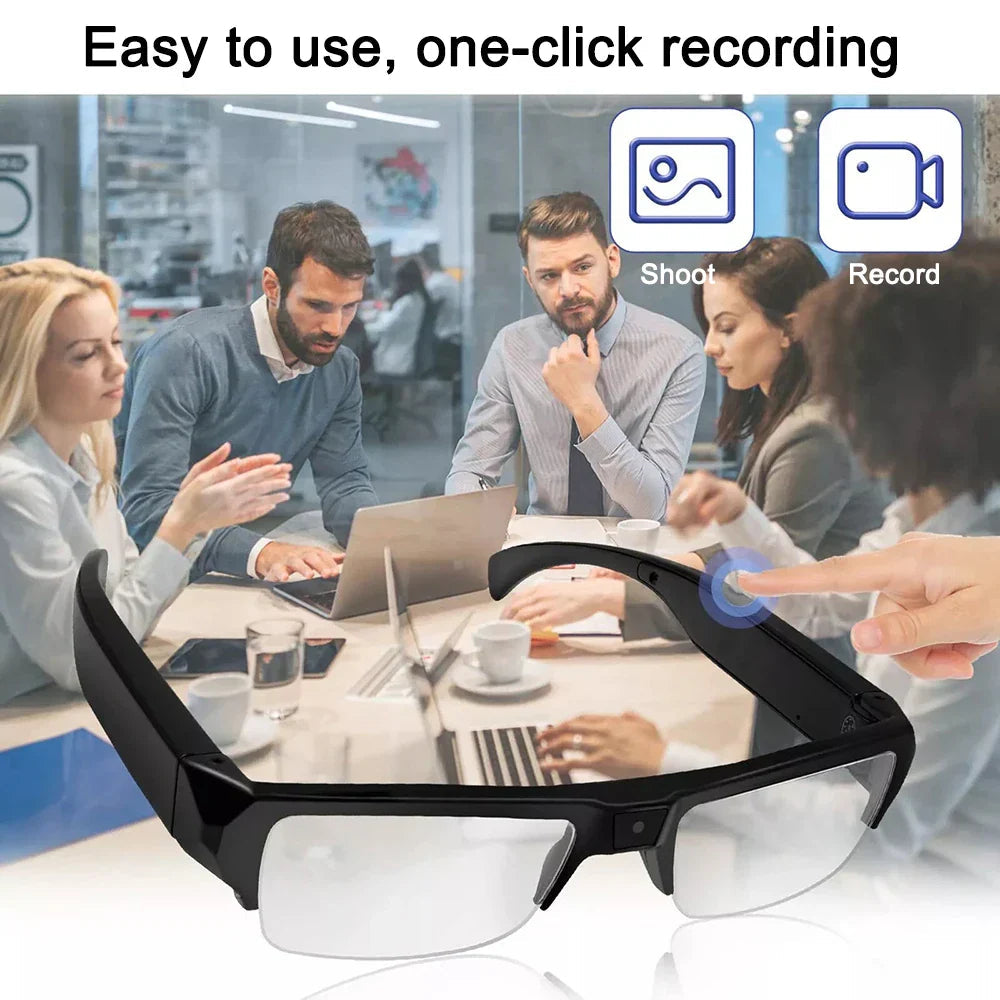 1080P HD Mini Camera Glasses Wearable DVR Video Recorder Black OBA