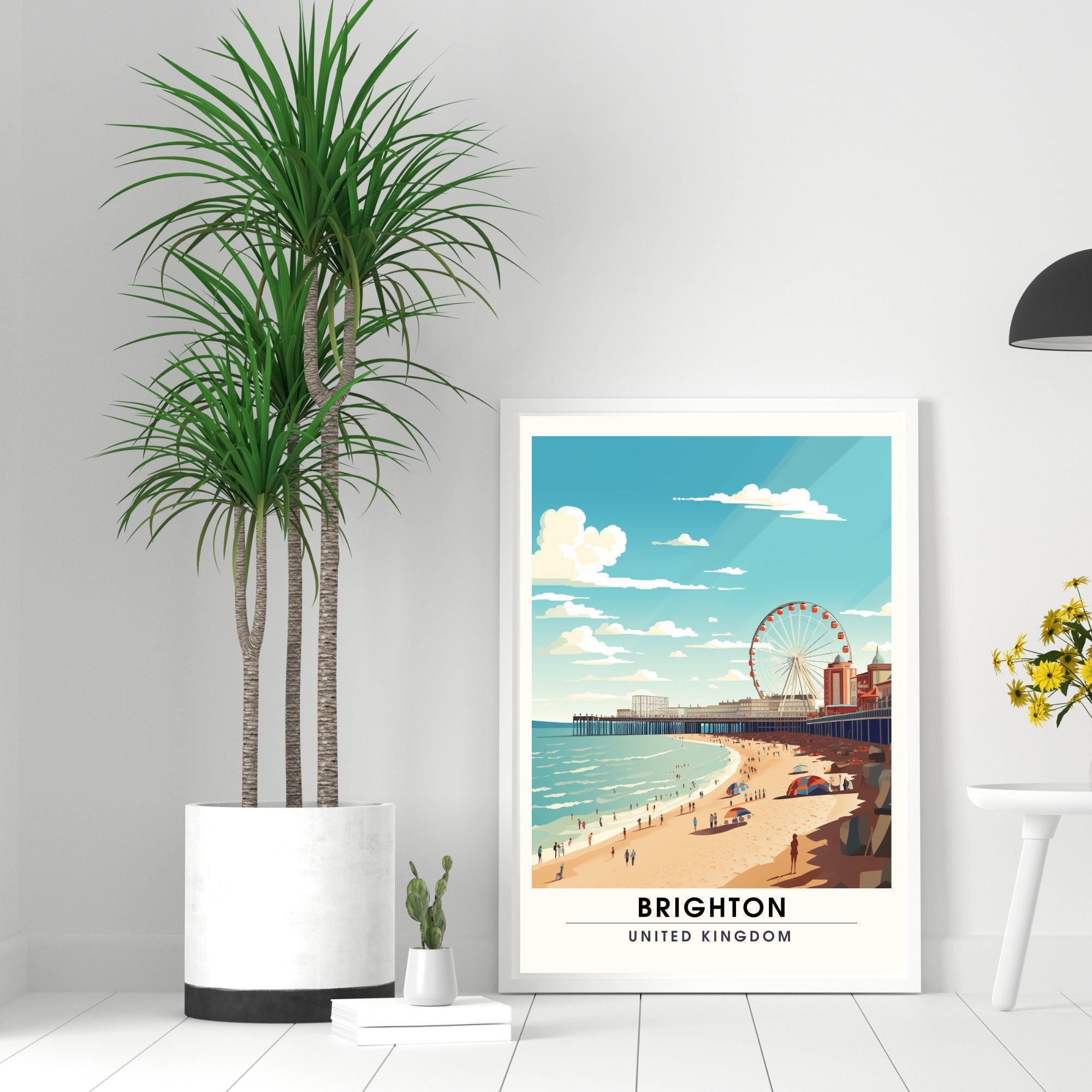Affiche Brighton- Impression de voyage Brighton - Impression Paysage Urbain Artistique - Collection Souvenirs du Royaume-Uni Ma boutique