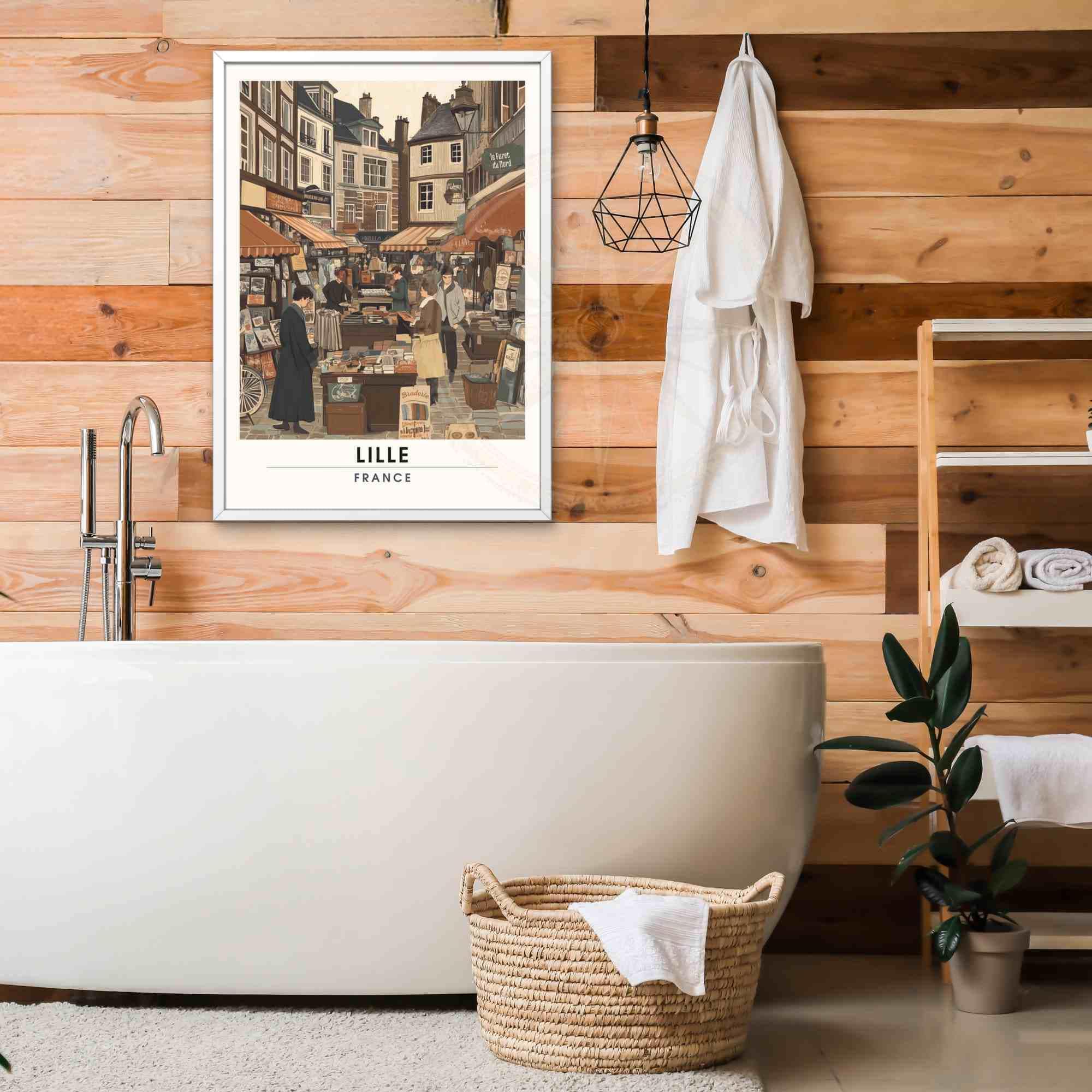 Affiche Lille | Impression vintage Lille, France - La braderie de Lille Ma boutique