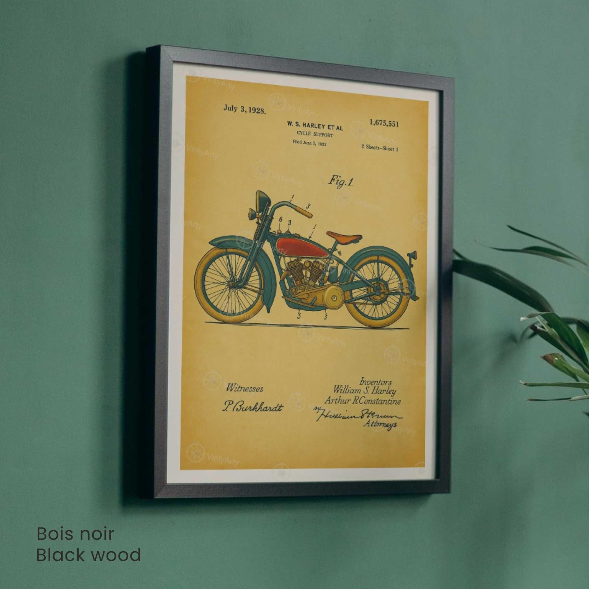 Affiche Brevet Moto Vintage – Poster Technique 1928 | Décoration Industrielle & Mécanique Rétro VintyArty